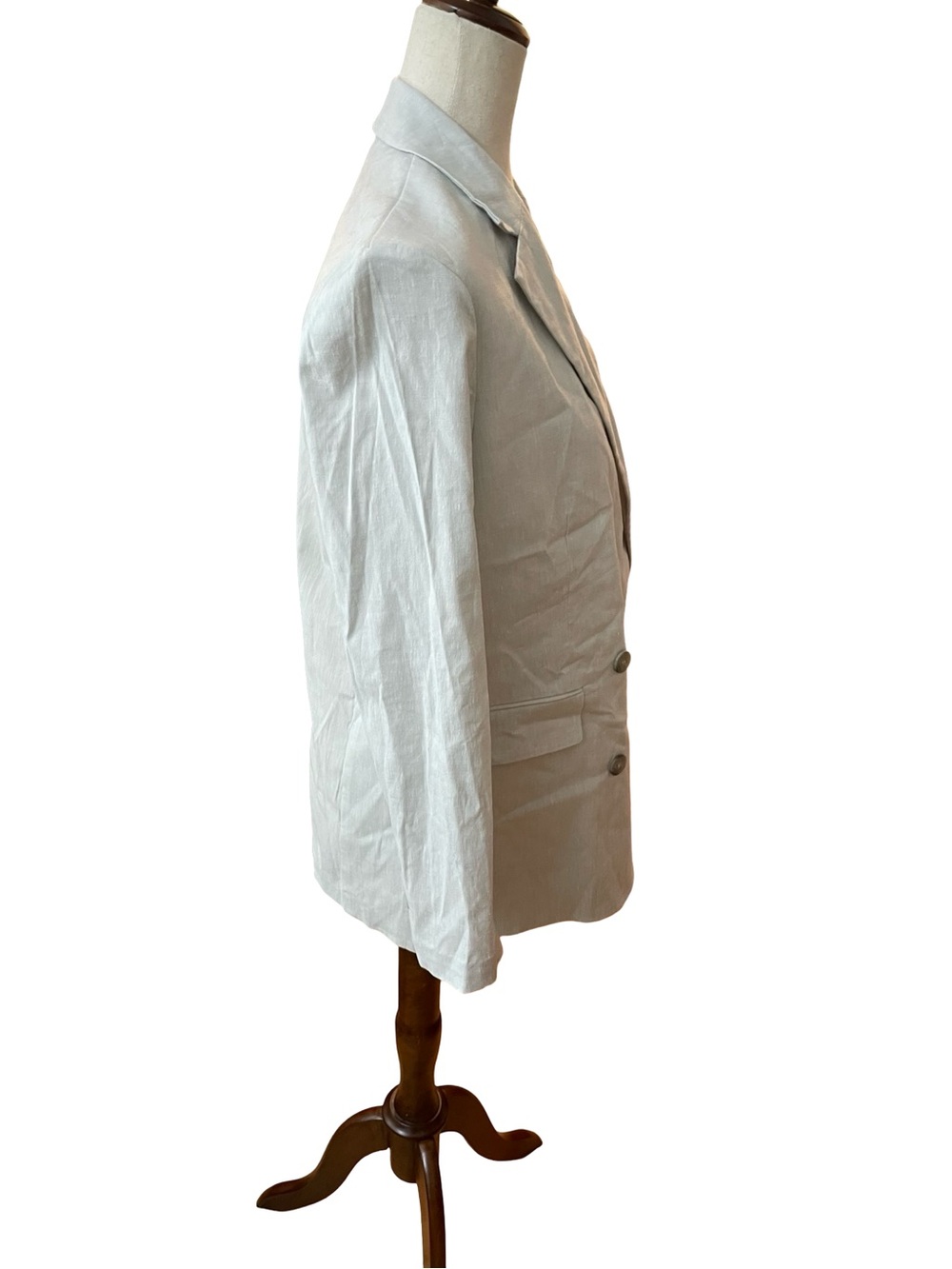 THEORY Piazza Jacket Soft Crunch Melange Blazer Natural Linen Blend - Picture 4 of 12